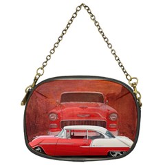 Classic Car Chevy Bel Air Dodge Red White Vintage Photography Chain Purses (one Side)  by yoursparklingshop