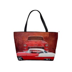 Classic Car Chevy Bel Air Dodge Red White Vintage Photography Shoulder Handbags by yoursparklingshop