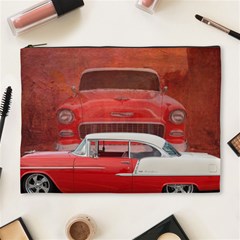 Classic Car Chevy Bel Air Dodge Red White Vintage Photography Cosmetic Bag (xl) by yoursparklingshop