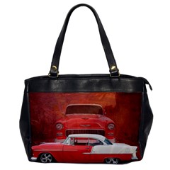 Classic Car Chevy Bel Air Dodge Red White Vintage Photography Office Handbags by yoursparklingshop