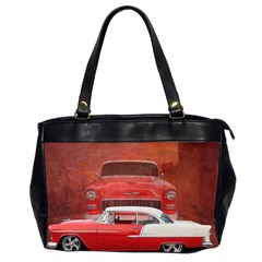 Classic Car Chevy Bel Air Dodge Red White Vintage Photography Office Handbags (2 Sides)  by yoursparklingshop