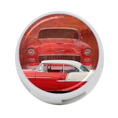 Classic Car Chevy Bel Air Dodge Red White Vintage Photography 4-port Usb Hub (one Side) by yoursparklingshop