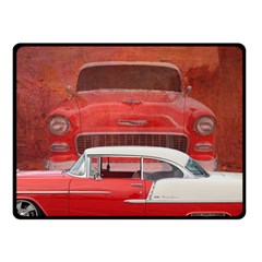 Classic Car Chevy Bel Air Dodge Red White Vintage Photography Fleece Blanket (small) by yoursparklingshop