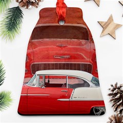 Classic Car Chevy Bel Air Dodge Red White Vintage Photography Ornament (bell)  by yoursparklingshop