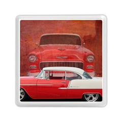 Classic Car Chevy Bel Air Dodge Red White Vintage Photography Memory Card Reader (square)  by yoursparklingshop