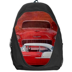 Classic Car Chevy Bel Air Dodge Red White Vintage Photography Backpack Bag by yoursparklingshop