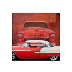 Classic Car Chevy Bel Air Dodge Red White Vintage Photography Satin Bandana Scarf by yoursparklingshop