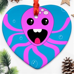 Bubble Octopus Copy Ornament (Heart) 