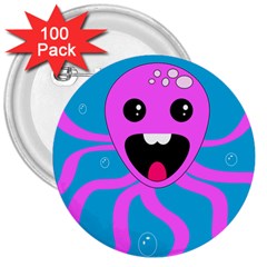 Bubble Octopus Copy 3  Buttons (100 pack) 