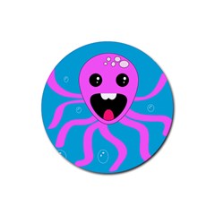 Bubble Octopus Copy Rubber Round Coaster (4 pack) 