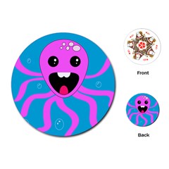 Bubble Octopus Copy Playing Cards (Round) 