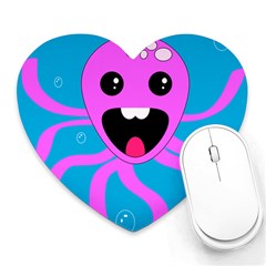 Bubble Octopus Copy Heart Mousepads