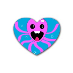 Bubble Octopus Copy Rubber Coaster (Heart) 