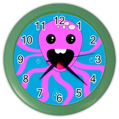 Bubble Octopus Copy Color Wall Clocks