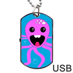 Bubble Octopus Copy Dog Tag USB Flash (One Side)