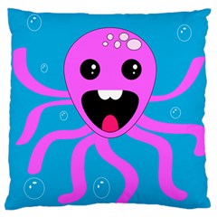 Bubble Octopus Copy Large Flano Cushion Case (One Side)