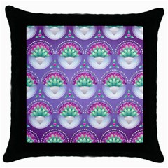 Background Floral Pattern Purple Throw Pillow Case (black) by Amaryn4rt