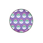 Background Floral Pattern Purple Hat Clip Ball Marker (4 pack) Front