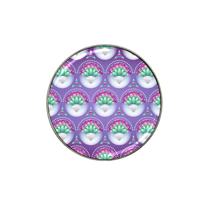 Background Floral Pattern Purple Hat Clip Ball Marker (4 pack)