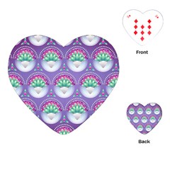 Background Floral Pattern Purple Playing Cards (heart)  by Amaryn4rt