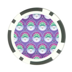 Background Floral Pattern Purple Poker Chip Card Guards by Amaryn4rt