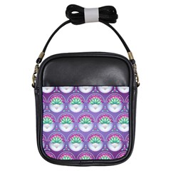 Background Floral Pattern Purple Girls Sling Bags by Amaryn4rt