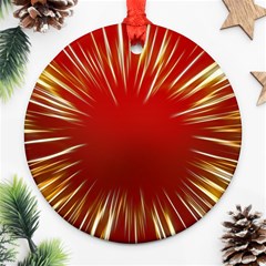 Color Gold Yellow Background Ornament (round)  by Amaryn4rt