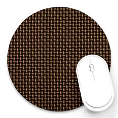 Fabric Pattern Texture Background Round Mousepads by Amaryn4rt