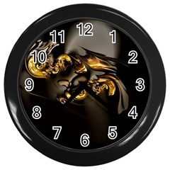 Fractal Mathematics Abstract Wall Clocks (black) by Amaryn4rt