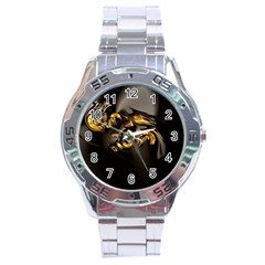 Fractal Mathematics Abstract Stainless Steel Analogue Watch