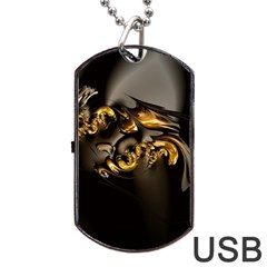 Fractal Mathematics Abstract Dog Tag Usb Flash (one Side) by Amaryn4rt