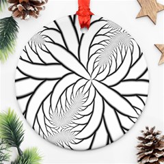 Fractal Symmetry Pattern Network Ornament (round) 