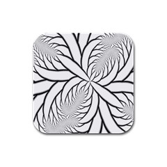 Fractal Symmetry Pattern Network Rubber Square Coaster (4 Pack)  by Amaryn4rt