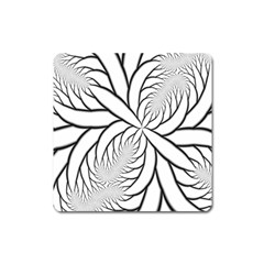 Fractal Symmetry Pattern Network Square Magnet by Amaryn4rt