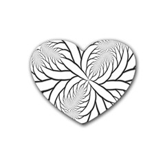 Fractal Symmetry Pattern Network Heart Coaster (4 Pack)  by Amaryn4rt