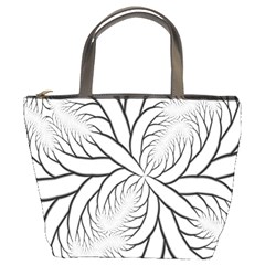 Fractal Symmetry Pattern Network Bucket Bags by Amaryn4rt