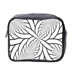 Fractal Symmetry Pattern Network Mini Toiletries Bag 2-side