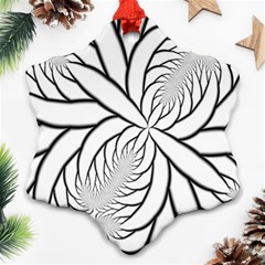 Fractal Symmetry Pattern Network Snowflake Ornament (2-side) by Amaryn4rt