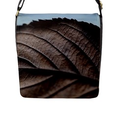 Leaf Veins Nerves Macro Closeup Flap Messenger Bag (l) 