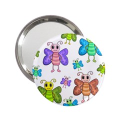 Colorful, Cartoon Style Butterflies 2 25  Handbag Mirrors by Valentinaart