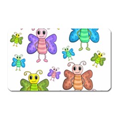 Colorful, cartoon style butterflies Magnet (Rectangular)