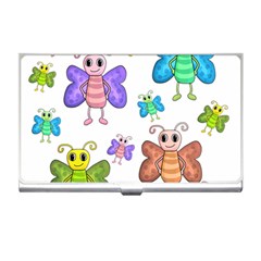 Colorful, cartoon style butterflies Business Card Holders