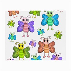 Colorful, Cartoon Style Butterflies Small Glasses Cloth by Valentinaart