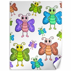 Colorful, cartoon style butterflies Canvas 36  x 48  