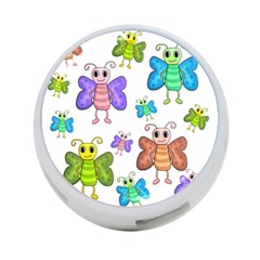 Colorful, cartoon style butterflies 4-Port USB Hub (Two Sides) 