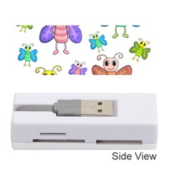 Colorful, cartoon style butterflies Memory Card Reader (Stick) 