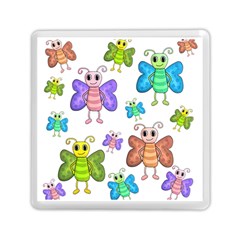 Colorful, cartoon style butterflies Memory Card Reader (Square) 