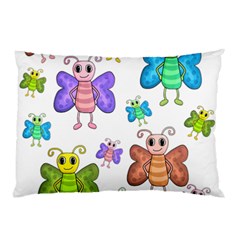 Colorful, cartoon style butterflies Pillow Case (Two Sides)