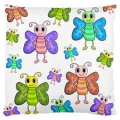 Colorful, cartoon style butterflies Large Cushion Case (One Side)