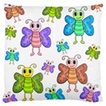 Colorful, cartoon style butterflies Large Cushion Case (Two Sides) Front